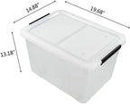 Bringer 4-Pack Large Plastic Storage Box, 50 L Wheeled Clear Storage Boxes - Image 2