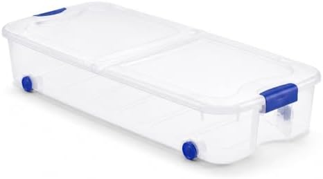 66 Qt Plastic Under-Bed Storage Bin with Wheeled&Lid for Home and Closets by Unknown