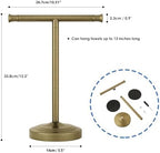 RUMOSE Antique Brass Hand Towel Holder Stand Countertop Towel Rack - Image 7