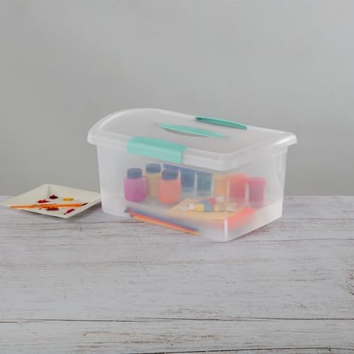 Sterilite Medium Nesting ShowOffs, Clear Plastic Latch Lid Bin, 18-Pack - Image 5