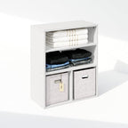 Furinno Reed Closet Organizers and Storage, 3-Tier Closet Organizer, Open Shelf Closet Storage, for Wardrobe, Bedroom, Living Room, White - Image 4