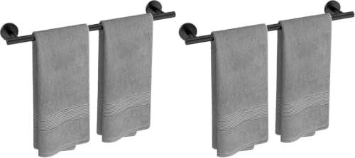 2-Pack Matte Black Towel Bar, 24-Inch Towel Racks for Bathroom by USHOWER