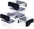 ORGANIZE-IT!, 6-Pack Flip-Top Tote 28 Qt, Storage Bin with a Clear Plastic Base, Black Lid, Stackable, 18" L X 12" W X 8" H by Organize-It