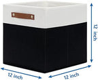 Temary Foldable Storage Cubes Set of 4 - Organizers with Handles, Decorative Storage Boxes for Home, Office (White&Black) - Image 2