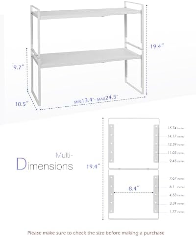 Nxconsu Kitchen Cabinet Shelf Organizers, Countertop Riser, 10.5" 2 Pack - Image 3