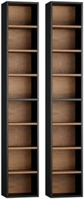 FOTOSOK 2 Pcs 71'' Tall Narrow Bookshelf, 8-Tier Media Tower Rack Set of 2 by FOTOSOK