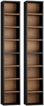 FOTOSOK 2 Pcs 71'' Tall Narrow Bookshelf, 8-Tier Media Tower Rack Set of 2 by FOTOSOK