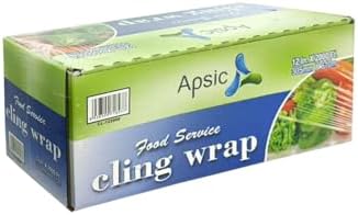 12in x 2000ft Cling Wrap Roll With Serrated Cutter Standard Food Wrap by Apsic