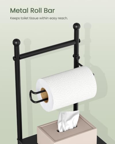 CHOEZON 6.7" L Toilet Paper Holder Stand with Shelf and Storage Basket - Image 5