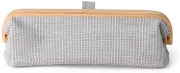 GUDEE UROKI Pen Case Pencil Pouch Lightweight and Spacious with Bamboo Frame Magnetic Opening for Organizing Stationary Office Supply 7.8x2.9.x2.7 inch Men and Women Infinity Blue - Image 2