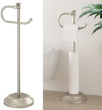 Hoimpro Toilet Paper Holder Stand Free Standing Roll Storage Brushed Nickel by Hoimpro