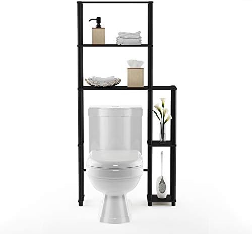Furinno Turn-N-Tube Over The Toilet Storage, 5 Shelves Bathroom Organizer Space Saver Rack, Espresso/Black - Image 6