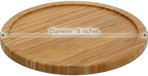 YBM Home Bamboo Wooden Non-Skid Spinner for Kitchen, Pantry, Fridge, Cupboards, or Counter Organizing, Fully Rotating Organizer - Image 2