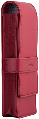 DiLoro Leather Triple Pen Case Pencil Pouch Holder for Three Fountain Ballpoint Rollerball Pens and Pencils - Image 4