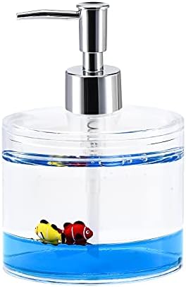 Locco Decor 4 Piece Acrylic Liquid 4D Floating Motion Bathroom Vanity Accessory Set Ocean Cartoon Animal Theme Fish Toothbrush Holder, Tumbler, Soap Dispenser, Soap Dish - Image 2