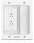 Recessed Outlet Box for Wall Mount TV, Behind TV Outlet Box with Dual Power Receptacle, in Wall Cable Management Kit, TV Cord Hider for Home Office, White by HAPYTHDA