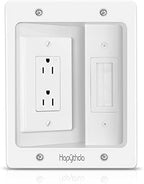 Recessed Outlet Box for Wall Mount TV, Behind TV Outlet Box with Dual Power Receptacle, in Wall Cable Management Kit, TV Cord Hider for Home Office, White by HAPYTHDA