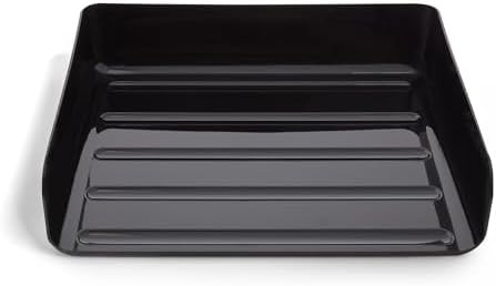 TRU RED Side-Load Stackable Plastic Letter Tray, Black, 12-Pack - Image 4