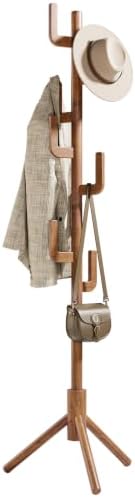 Yoobure Solid Wood Coat Rack - Cactus Coat Tree Freestanding with 8 Hooks, Coat Hanger Stand with 3 Adjustable Sizes for Jacket, Hat, Clothes Stands for Hall, Entryway, Bedroom, Office, Living Room by Yoobure