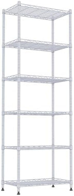 REGILLER 6 Wire Shelving Steel Storage Rack Adjustable Unit Shelves for Laundry Bathroom Kitchen Pantry Closet(Silver,11.7" D x 21.4" W x 63" H) by REGILLER