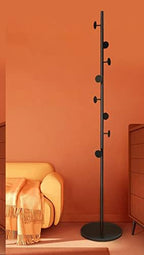 Coat Tree Freestanding, Metal Coat Rack Tree with 8 Hooks, Free Standing Hanger for Hats Scarves Purses Umbrellas, Coat Stands with Stable Base for Entryway Bedroom, Black - Image 5