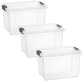 Superio Small Storage Bins with Lids- 3 Pack, 4.75 Qt Clear Boxes for Organizing, Stackable Plastic Containers- BPA Free, Non-Toxic, Odor Free, Organizer for Home, Office, Dorm by Superio