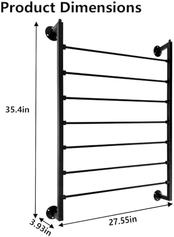7-Tier Wall Mount Ribbon Holder Organizer Rack-Black - Image 5
