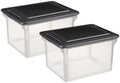 2-Pack 32 Quart Clear Plastic File Box with Lid, Letter Legal File Storage by Unknown