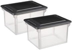 2-Pack 32 Quart Clear Plastic File Box with Lid, Letter Legal File Storage by Unknown
