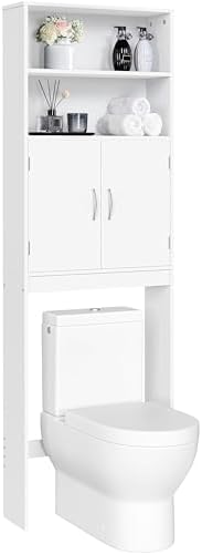 Yaheetech 77'' H Over the Toilet Storage Cabinet, Bathroom Organizer, White by Yaheetech