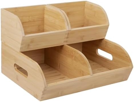 Potato and Onion Storage Bin, Stackable Bamboo Pantry Organizer and Storage by HomewareExpress