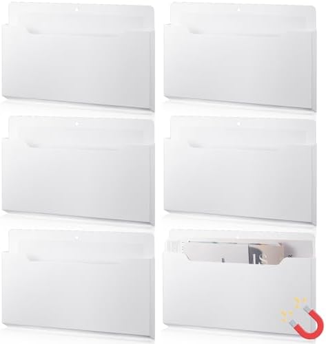 Fuutreo Magnetic Wall File Holder,6pcs,White,Horizontal-large by Fuutreo