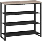HOOBRO Shoe Rack, 4 Tier Shoe Storage Organizer with 3 Oxford Fabric Shelves and Top Panel, Holds 12-16 Pairs of Shoes for Entryway and Closet, Industrial, Greige BG47XJ01G1 by HOOBRO