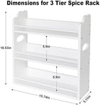 3-Tier Bamboo Spice Rack, Wall Mount & Countertop Spice Organizer - Image 3