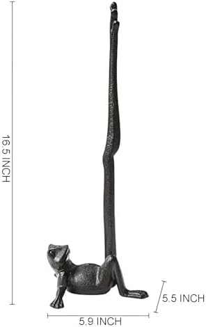 Black Cast Iron Paper Towel Holder Countertop, Frog Leg Toilet Paper Holder Stand, Stable & Durable, Cute Funny Animal Rustic Decor Paper Roll Holder for Bathroom & Kitchen - Image 3