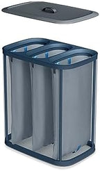 Joseph Joseph Tota Trio 90 liter/23.8 gallon Laundry Hamper Separation Basket with lid, 3 Removable Washing Bags with Handles- Dark Blue - Image 4