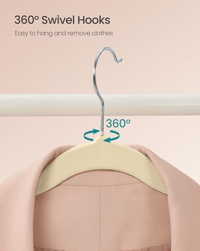 SONGMICS Velvet Hangers 100 Pack, Non-Slip, Heavy-Duty, Space-Saving - Image 4