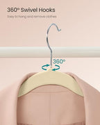 SONGMICS Velvet Hangers 100 Pack, Non-Slip, Heavy-Duty, Space-Saving - Image 4