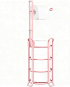 TomCare Toilet Paper Holder Stand Free Standing, Holds 4 Mega Rolls, Pink by TomCare