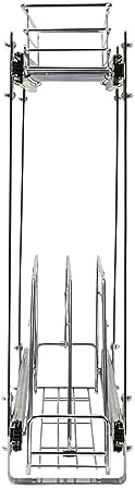 Household Essentials Glidez Multipurpose Chrome-Plated Steel Pull-Out/Slide-Out Storage Organizer for Cookware and Bakeware - 2-Tier Design - Fits Standard Size Cabinet or Shelf, Chrome - Image 6