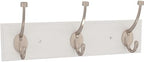 Franklin Brass Pilltop (1-Pack) 15" Coat Rack Wall Mount Pure White Metal Hat Rack with 3 Hooks Hanging Hook Rail for Clothes, Towels, Purses, Bags, Kitchen, Entry, Closet Organization B46715K-PMN-C by FranklinBrass