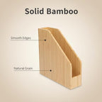 2 Pack Bamboo Magazine File Holder Book Holder Frames - Image 6