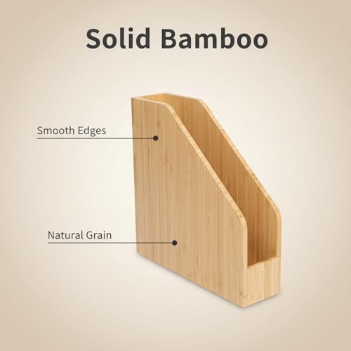2 Pack Bamboo Magazine File Holder Book Holder Frames - Image 6