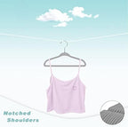 BAGAIL 50 Pack Kids Velvet Hangers 14 Inches Children's Clothes Hangers Non-Slip Baby Hangers for Infant/Toddler (Grey) - Image 3