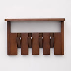 Wooden Coat Rack Wall Mount with Shelf, Heavy Duty Entryway Organizer with 4 Hooks,Coat Hooks Hanger for Coats, Hats, Bags & Towels, Walnut Wall Hanger for Hallway, Bedroom, Kitchen (4 Hooks) by Unknown
