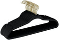 Simplify Slim Velvet Gold Hook Clothes Hangers 100 Pack | Non-Slip | Shirts | Suit | Pants | Dresses | Garments | Closet Storage & Organization | Durable | Black by Simplify
