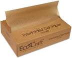 Bagcraft Papercon 016008 EcoCraft Interfolded Dry Wax Deli Paper, 10-3/4" Length x 8" Width, NK8 Natural (12 Packs of 500) - Image 2