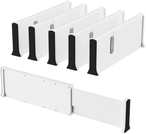 5-Pack Adjustable Drawer Dividers: The Ultimate Clutter-Free Solution by Unknown