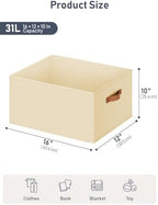 DIMJ 10 Pack Large Closet Storage Baskets Bins for Shelves, Collapsible Fabric Closet Organizers and Storage with Polyester Handles, Decorative Baskets for Organizing Clothes, Linen Closet 16x12x10 - Image 6