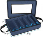 Flatware Storage Case 5 Compartments Silverware Container Box, Blue - Image 4